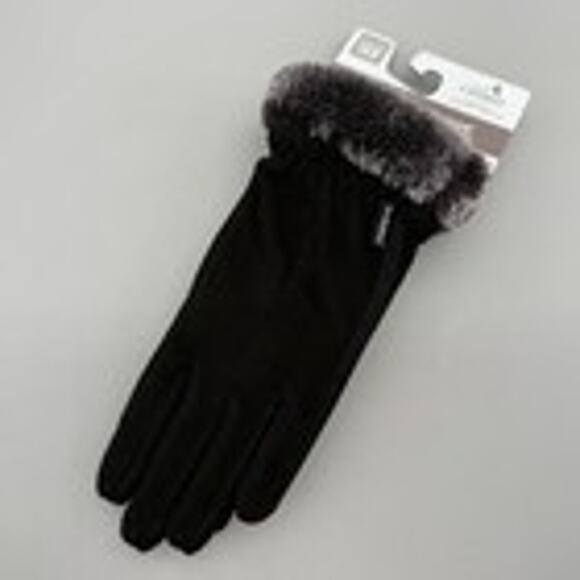 Isotoner Glover Signature Women's One Size Faux-Fur-Cuff Fleece Cuff Smart Dri - Picture 2 of 5